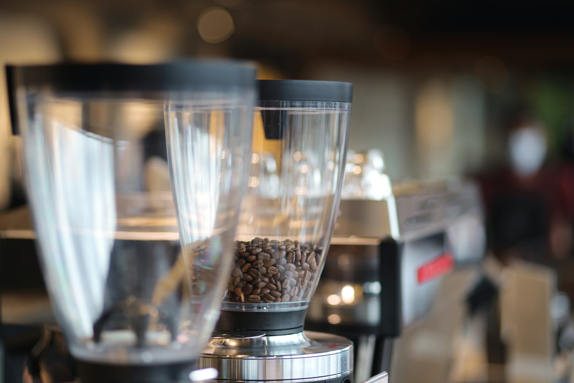 Coffee Beans on Coffee Machine Tube